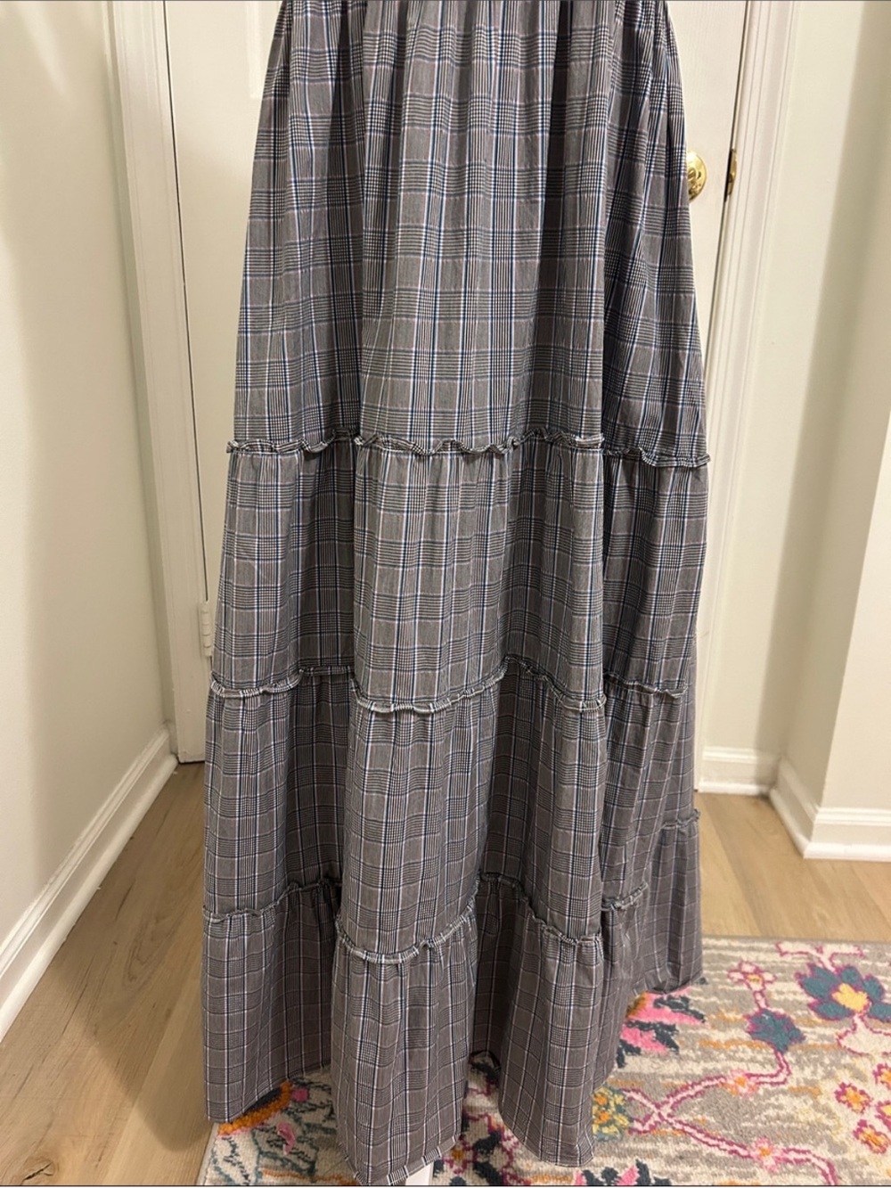 Hill House Home Ellie Nap Dress Tai Check Gray and Blue Plaid Size Large - Picture 8 of 15